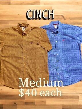 Cinch Short-Sleeve Button-Down Shirt - Blue & Red